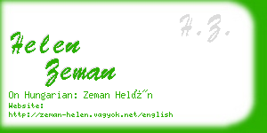 helen zeman business card